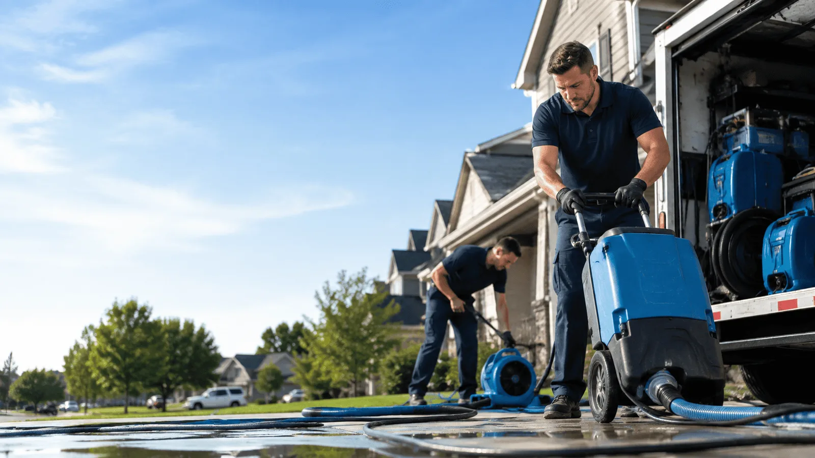 Attic Water Damage Cleanup being performed in Town Creek, AL